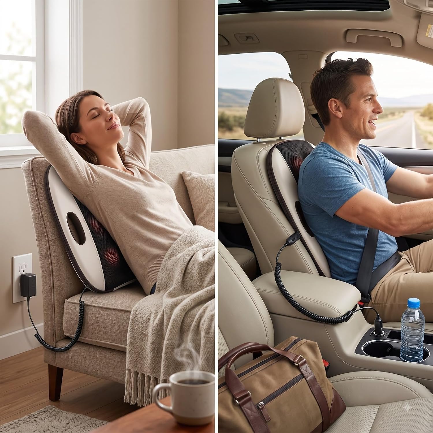 Hakura Back Massager for home and car-seat use