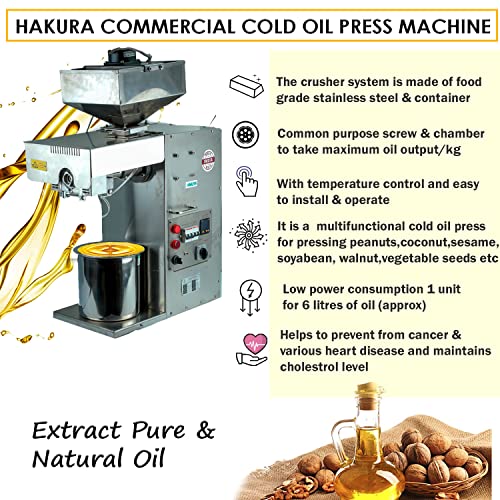 PENTA commercial oil press with oil collection vessel